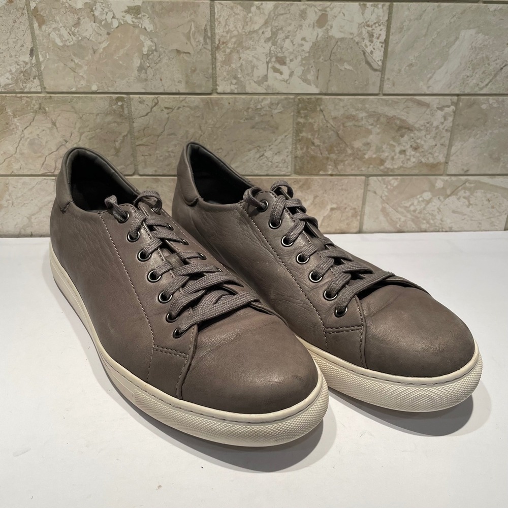 Trask Alder Mens Gray Sheepskin Leather Low Top Sneakers Size 11M Luxury Shoes - Picture 3 of 7